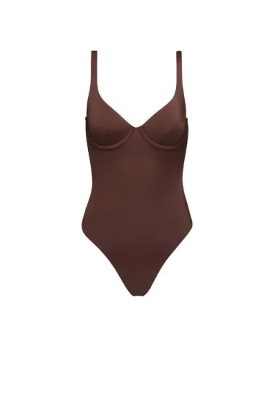 Cuup The Scoop One Piece Swim In Brown