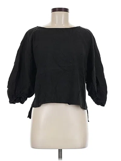 Pre-owned Cuyana 3/4 Sleeve Blouse In Black