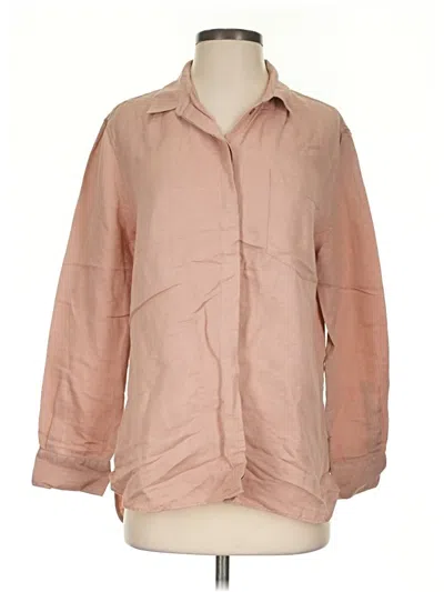 Pre-owned Cuyana 3/4 Sleeve Button Down Shirt In Tan