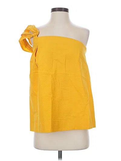 Cuyana 3/4 Sleeve Top Yellow One Shoulder Neckline Tops