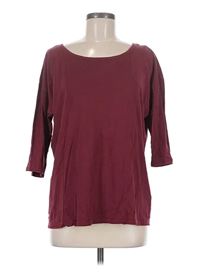 Pre-owned Cuyana 3/4 Sleeve T-shirt In Burgundy