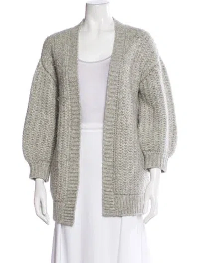 Pre-owned Cuyana Alpaca Open Front Sweater In Gray