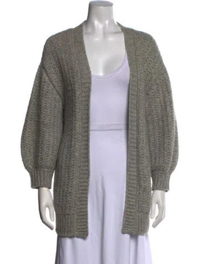 Pre-owned Cuyana Alpaca Open Front Sweater In Grey