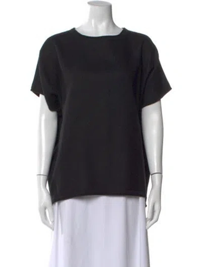 Pre-owned Cuyana Baby Alpaca Bateau Neckline Sweater In Black