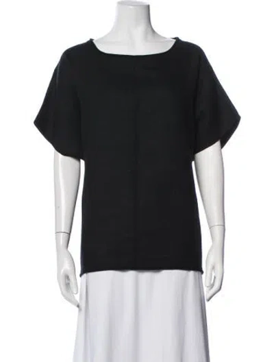 Pre-owned Cuyana Baby Alpaca Bateau Neckline Sweater In Black