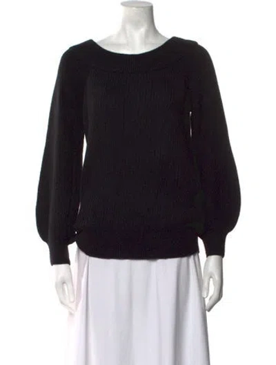 Pre-owned Cuyana Baby Alpaca Bateau Neckline Sweater W/ Tags In Black