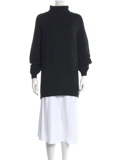 Pre-owned Cuyana Baby Alpaca Mock Neck Sweater In Black