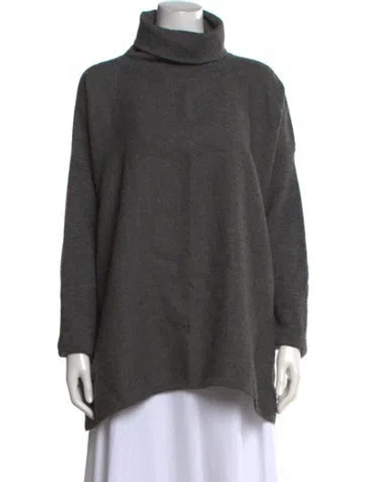 Pre-owned Cuyana Baby Alpaca Mock Neck Sweater In Grey