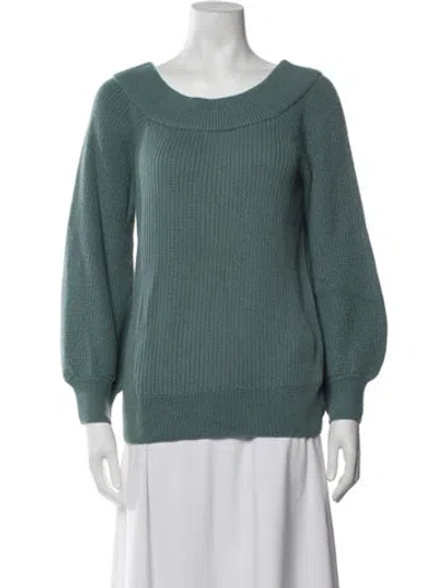 Pre-owned Cuyana Baby Alpaca Scoop Neck Sweater W/ Tags In Blue