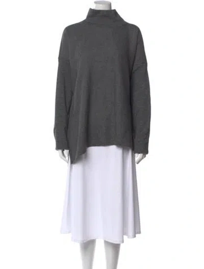 Pre-owned Cuyana Baby Alpaca Turtleneck Sweater In Gray