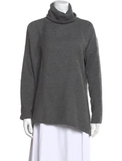 Pre-owned Cuyana Baby Alpaca Turtleneck Sweater In Gray
