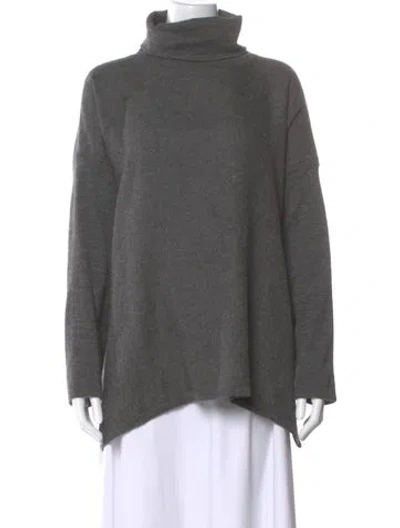 Pre-owned Cuyana Baby Alpaca Turtleneck Sweater In Grey