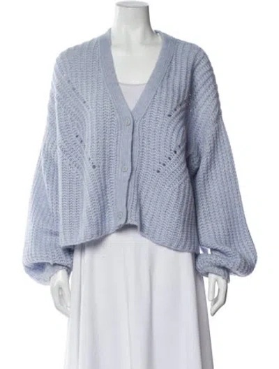 Pre-owned Cuyana Baby Alpaca V-neck Sweater In Blue