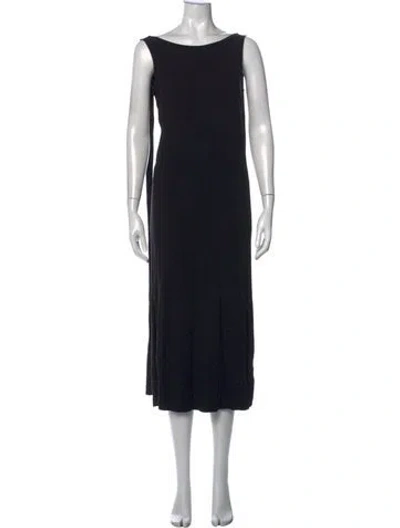 Pre-owned Cuyana Bateau Neckline Midi Length Dress In Black