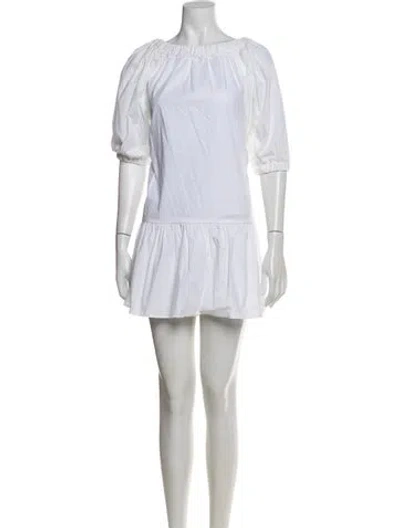 Pre-owned Cuyana Bateau Neckline Mini Dress In Neutral