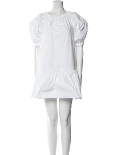 Pre-owned Cuyana Bateau Neckline Mini Dress In White