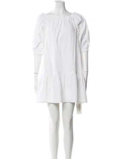 Pre-owned Cuyana Bateau Neckline Mini Dress In White