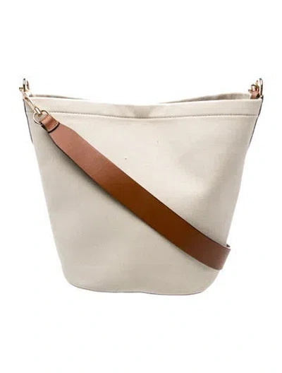 Pre-owned Cuyana Canvas Bucket Bag In Neutral