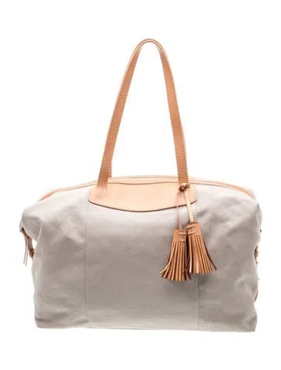 Pre-owned Cuyana Canvas Weekender Bag In Neutrals