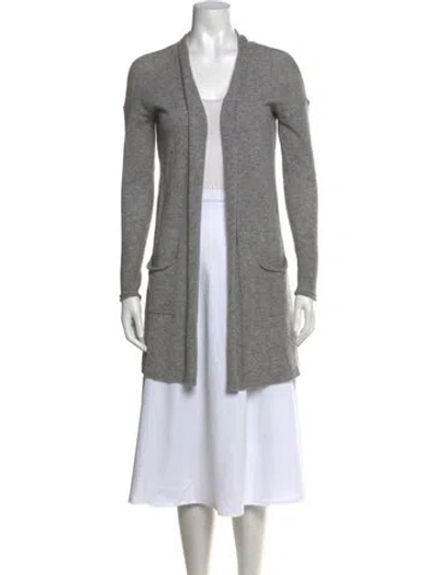 Pre-owned Cuyana Cashmere Open Front Sweater In Grey