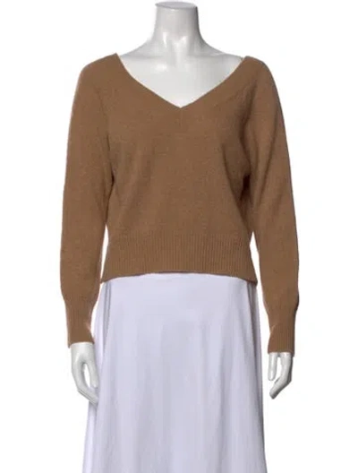Pre-owned Cuyana Cashmere V-neck Sweater In Brown