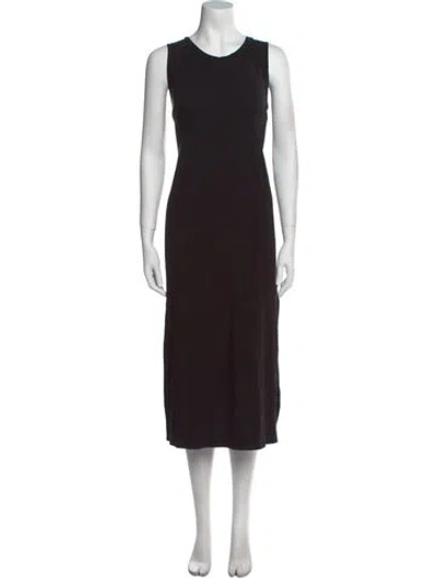 Pre-owned Cuyana Crew Neck Long Dress In Black