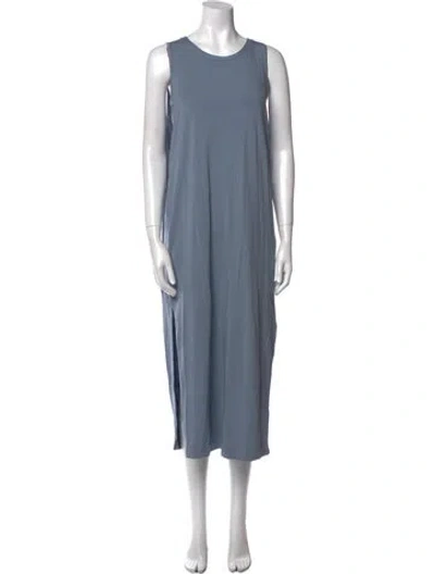 Pre-owned Cuyana Crew Neck Long Dress In Blue
