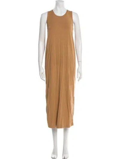 Pre-owned Cuyana Crew Neck Long Dress In Brown