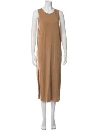 Pre-owned Cuyana Crew Neck Long Dress In Brown