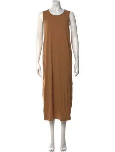 Pre-owned Cuyana Crew Neck Long Dress In Brown