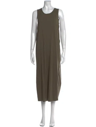 Pre-owned Cuyana Crew Neck Long Dress In Green
