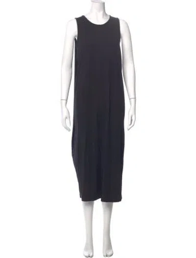 Pre-owned Cuyana Crew Neck Midi Length Dress In Blue