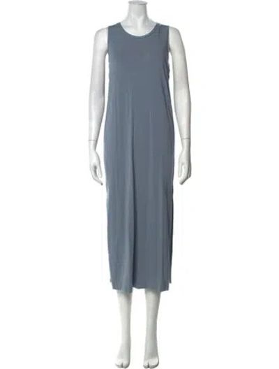 Pre-owned Cuyana Crew Neck Midi Length Dress In Blue