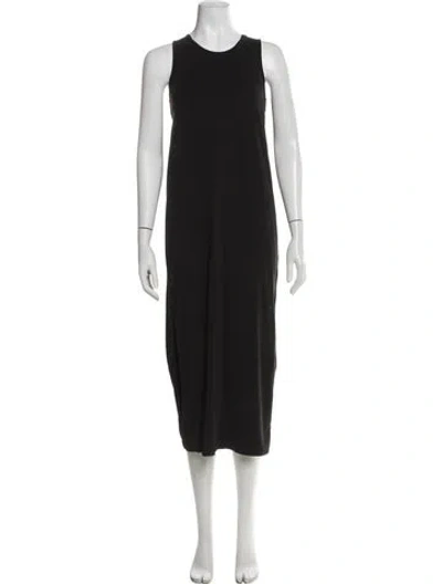 Pre-owned Cuyana Crew Neck Midi Length Dress In Gray