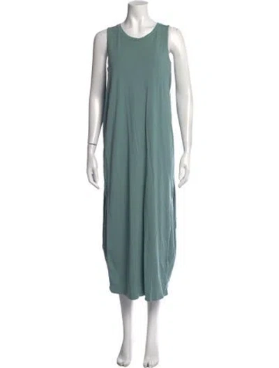 Pre-owned Cuyana Crew Neck Midi Length Dress In Green