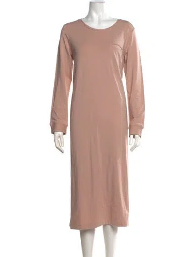 Pre-owned Cuyana Crew Neck Midi Length Dress In Pink