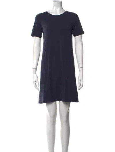Pre-owned Cuyana Crew Neck Mini Dress In Blue