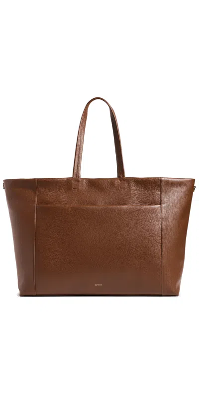 Cuyana Easy Voyager Tote Dark Chestnut