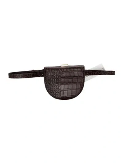 Pre-owned Cuyana Embossed Leather Belt Bag In Brown