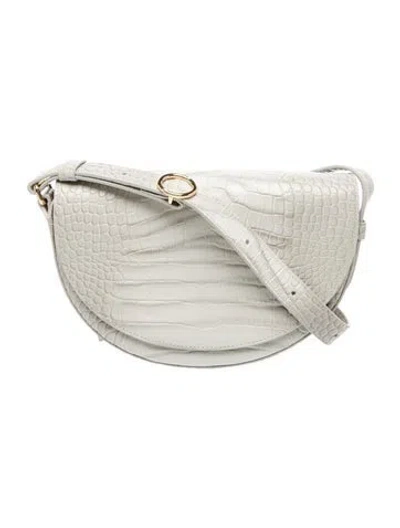 Pre-owned Cuyana Embossed Leather Crossbody Bag In Gray