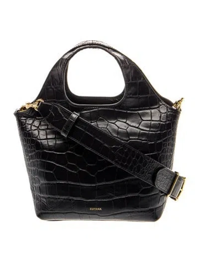 Pre-owned Cuyana Embossed Leather Top Handle Bag W/ Tags In Blue