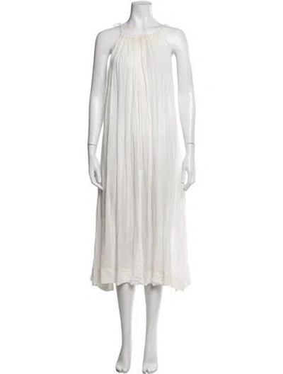 Pre-owned Cuyana Halterneck Long Dress In White