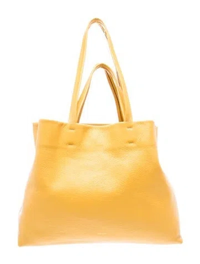 Pre-owned Cuyana Leather Bucket Bag In Yellow