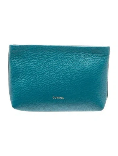Pre-owned Cuyana Leather Clutch In Blue