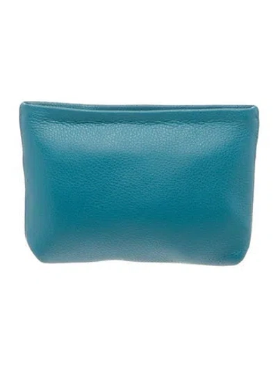 Pre-owned Cuyana Leather Clutch In Blue