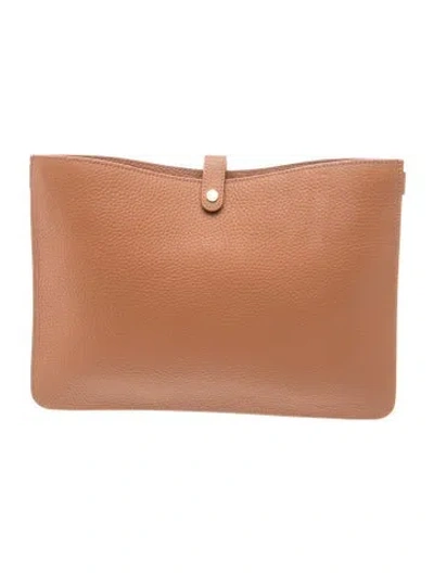Pre-owned Cuyana Leather Clutch In Brown