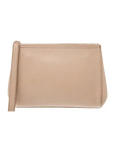 Pre-owned Cuyana Leather Clutch In Neutral