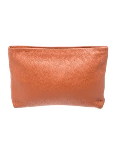 Pre-owned Cuyana Leather Clutch In Orange
