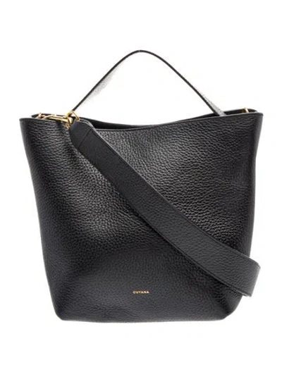 Pre-owned Cuyana Leather Crossbody Bag In Black