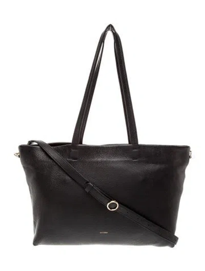Pre-owned Cuyana Leather Messenger Bag In Black
